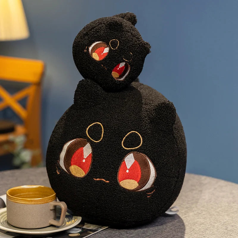 Ball Shape Black Cat Plush - Cartoon Game Hug Cushion | Stuffed Animals & Plushies | Adorbs Plushies
