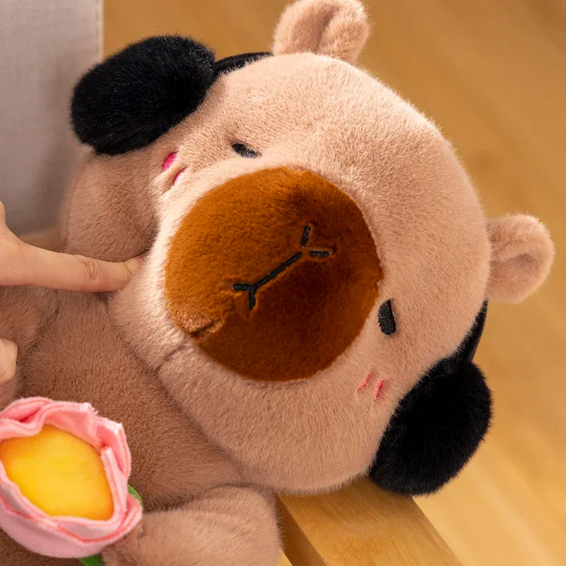 Capybara Plushie with Lotus Flower | Adorbs Plushies