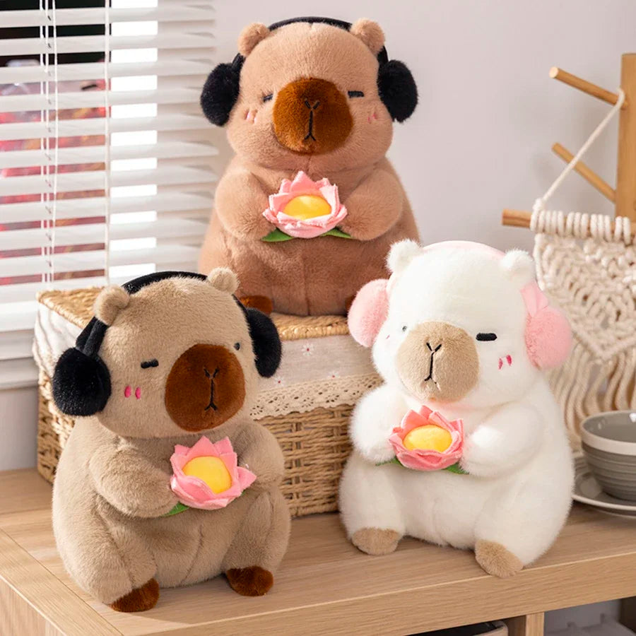 Capybara Plushie with Lotus Flower | Adorbs Plushies