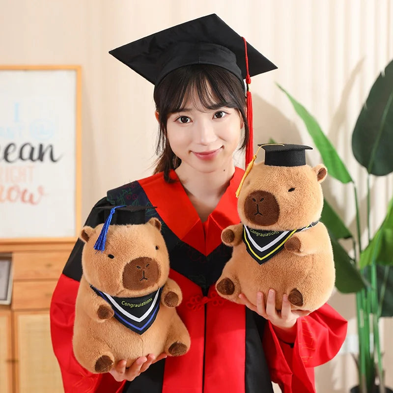 Cute Capybara Graduate Plushie with Bubble Tea | Adorbs Plushies