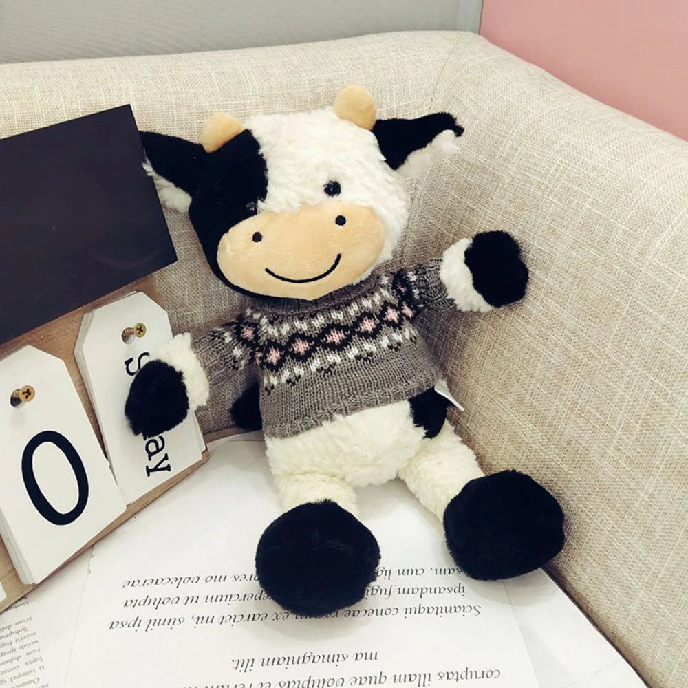 Soft Plushie Cow Toy | Stuffed Animal Milk Cattle Doll for Kids | Adorbs Plushies