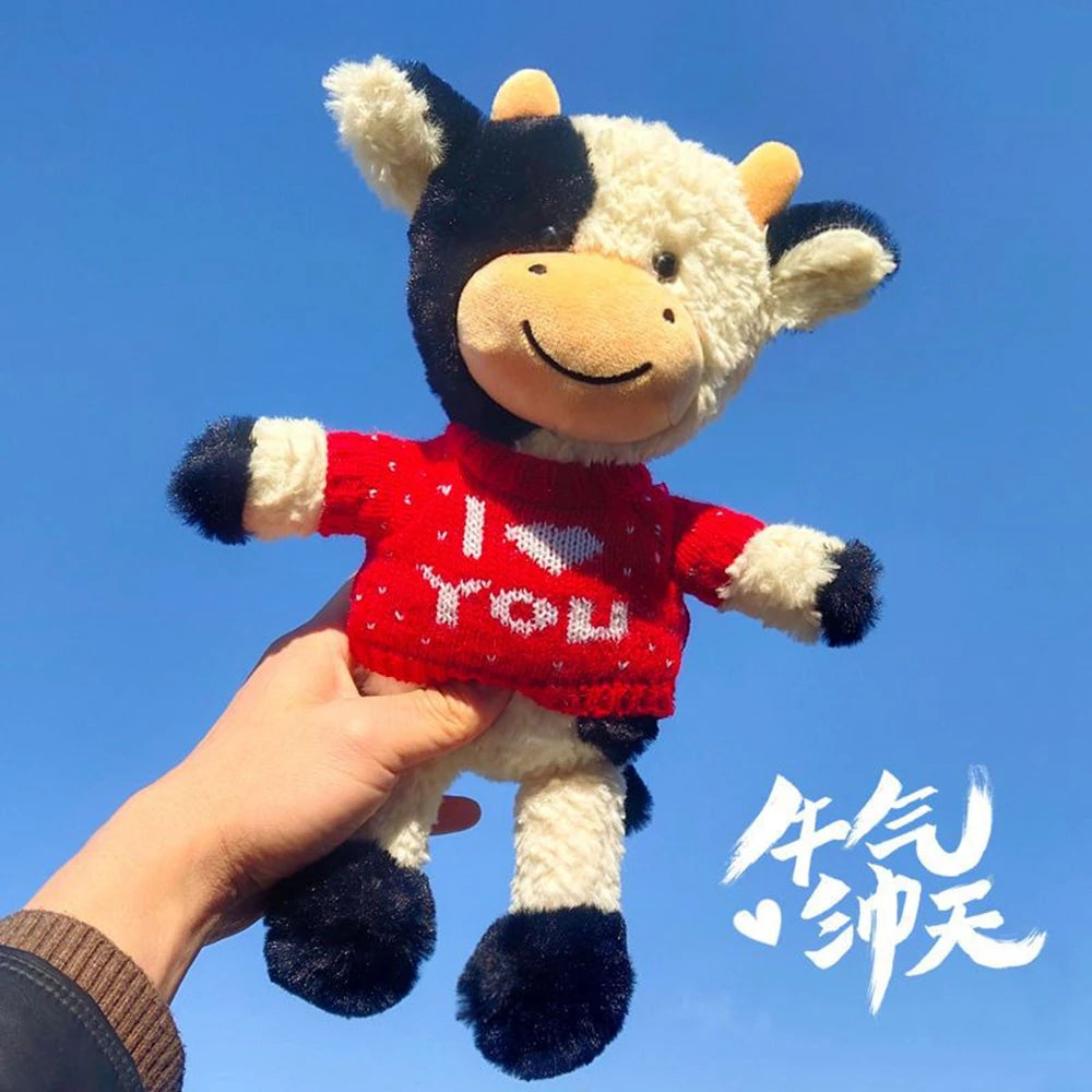 Soft Plushie Cow Toy | Stuffed Animal Milk Cattle Doll for Kids | Adorbs Plushies