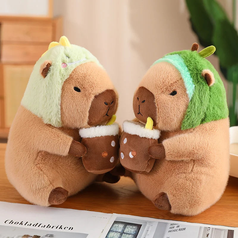 Cute Capybara Graduate Plushie with Bubble Tea | Adorbs Plushies