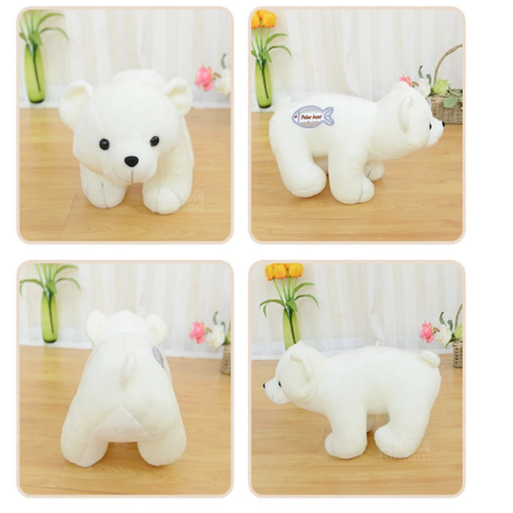 Polar Bear Plushie with Fish Embroidery | Adorbs Plushies