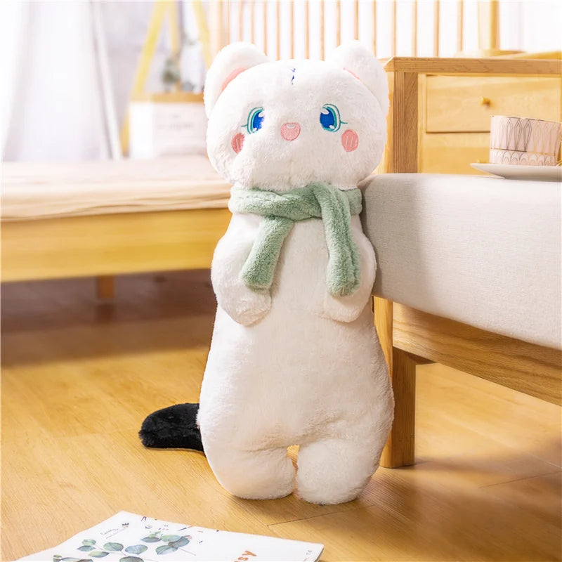 White Cat with Alpaca Face Plush - Kawaii Nap Pillow | Stuffed Animals & Plushies | Adorbs Plushies