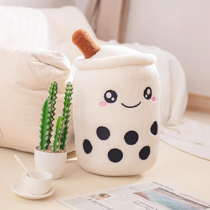 Boba Milk Tea Cartoon Plushie - Cute Strawberry Pillow | Stuffed Animals & Plushies | Adorbs Plushies