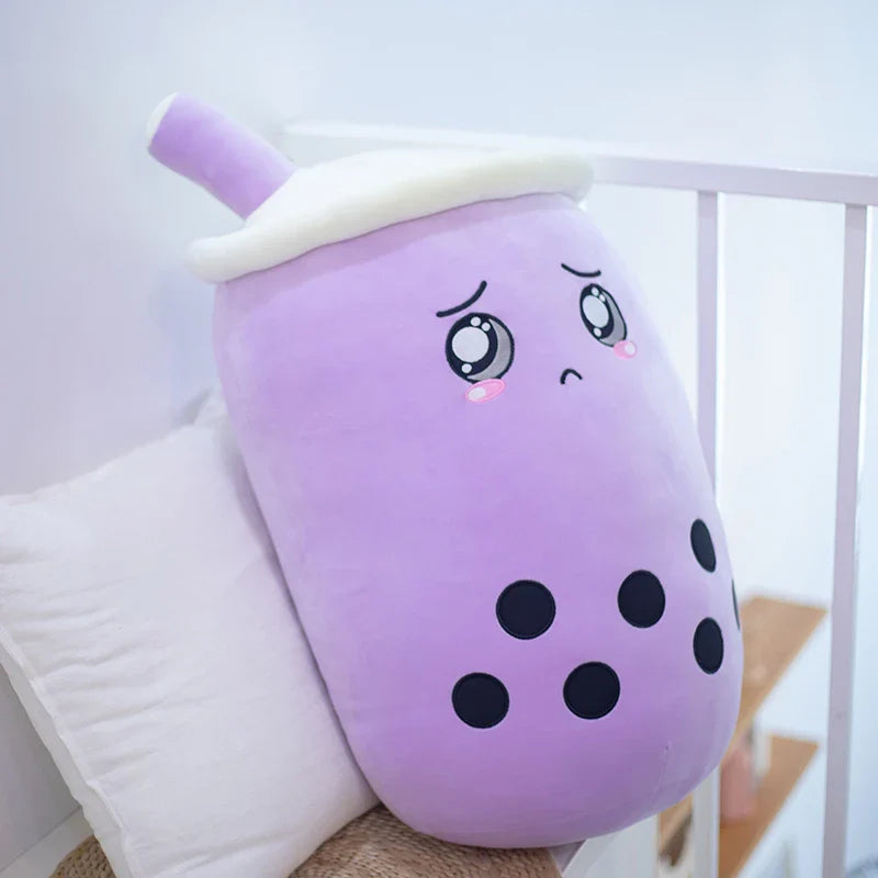 Boba Milk Tea Cartoon Plushie - Cute Strawberry Pillow