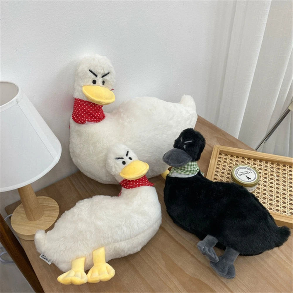 Black and White Duck Plush Toy | Cute Stuffed Animal for Kids | Adorbs Plushies