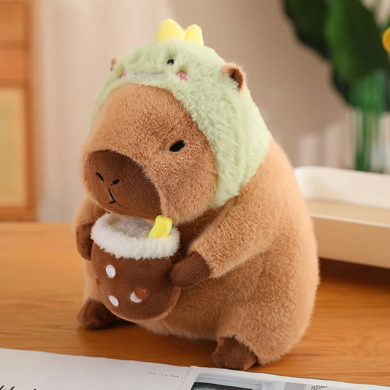 Cute Capybara Graduate Plushie with Bubble Tea | Adorbs Plushies