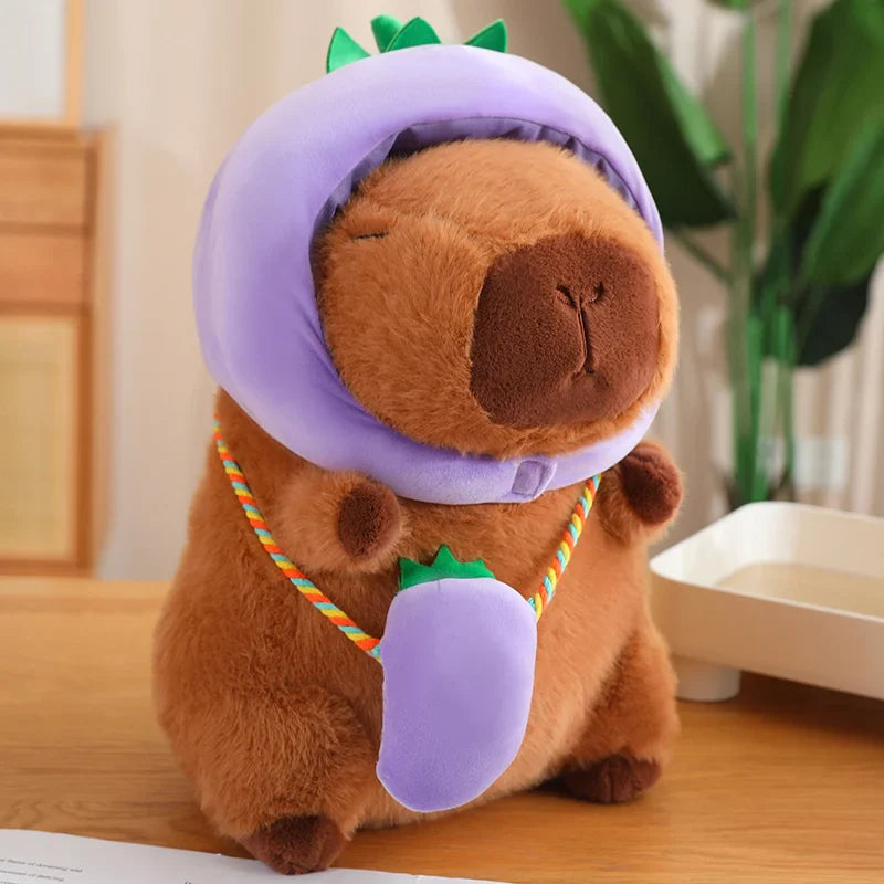 Costumed Capybara Plushie - Vegetable Hoodie Toy