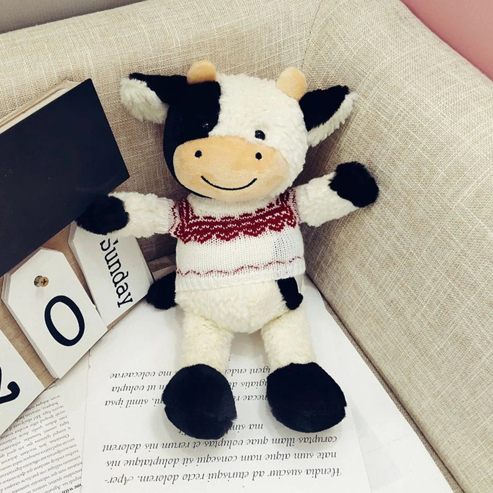 Soft Plushie Cow Toy | Stuffed Animal Milk Cattle Doll for Kids | Adorbs Plushies