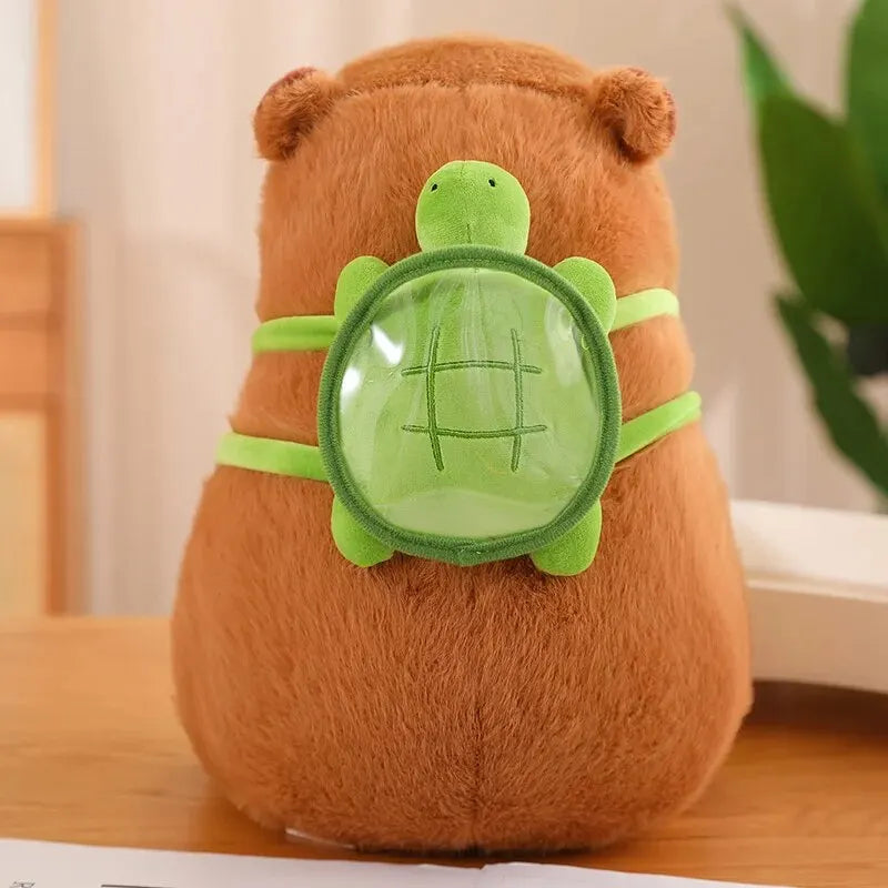 Capybara Plush Toy with Turtle Bag and Strawberry Head | Adorbs Plushies