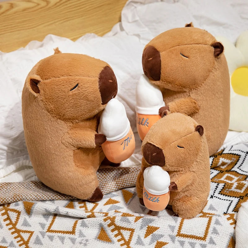 Capybara Plush Toy with Milk, Sunglasses Accessories | Adorbs Plushies