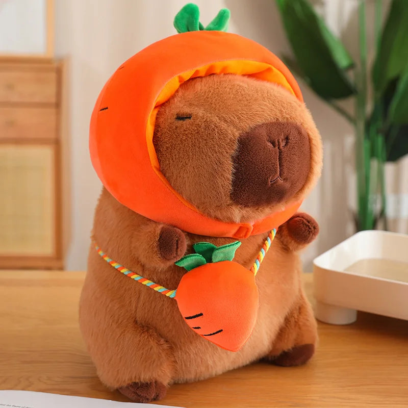 Costumed Capybara Plushie - Vegetable Hoodie Toy