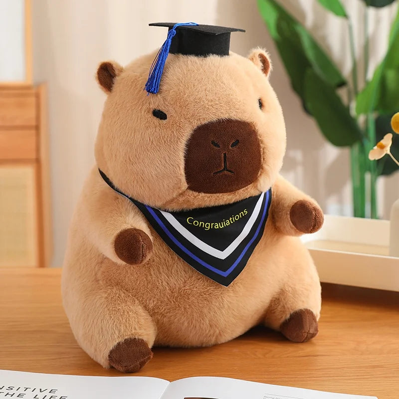 Cute Capybara Graduate Plushie with Bubble Tea | Adorbs Plushies