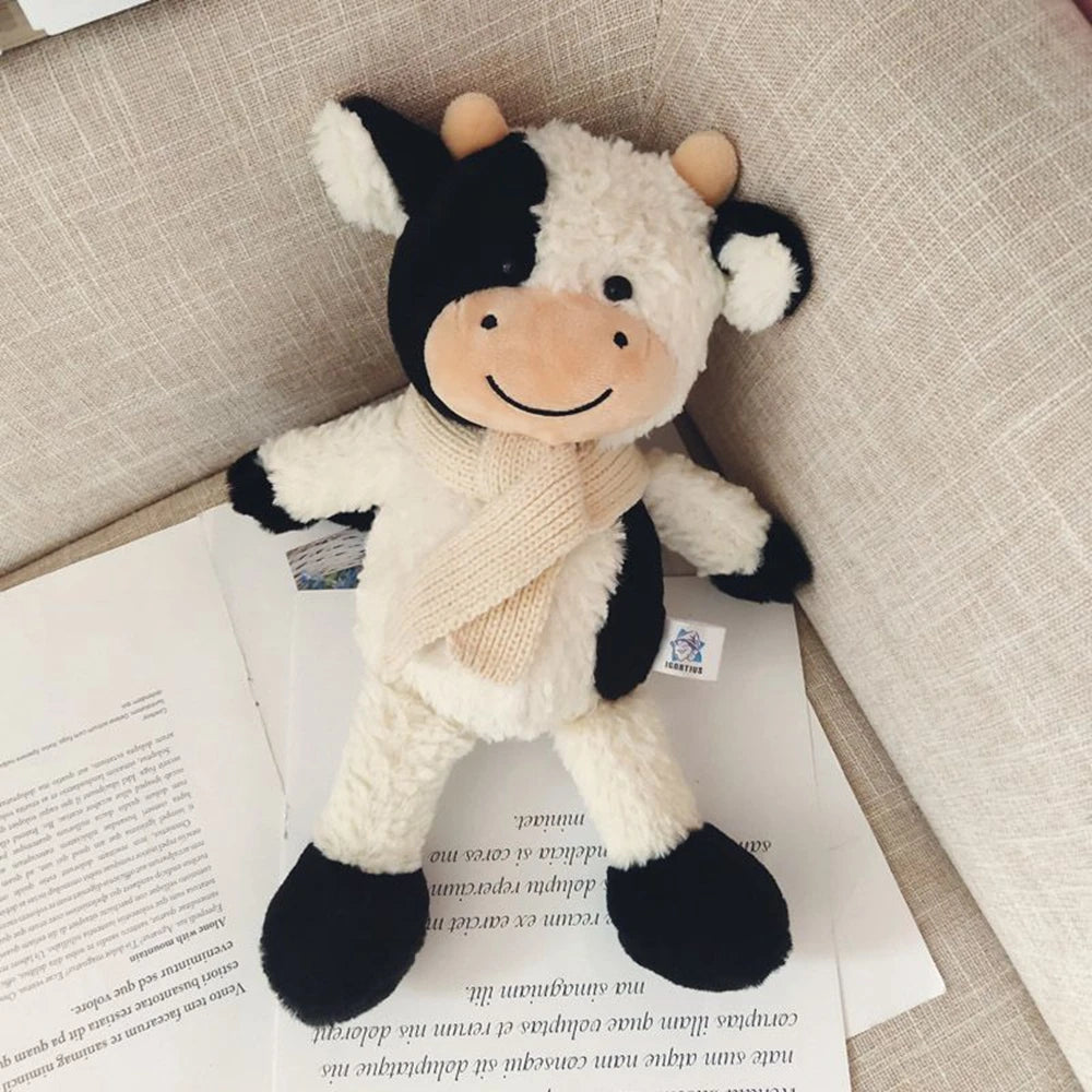 Soft Plushie Cow Toy | Stuffed Animal Milk Cattle Doll for Kids | Adorbs Plushies